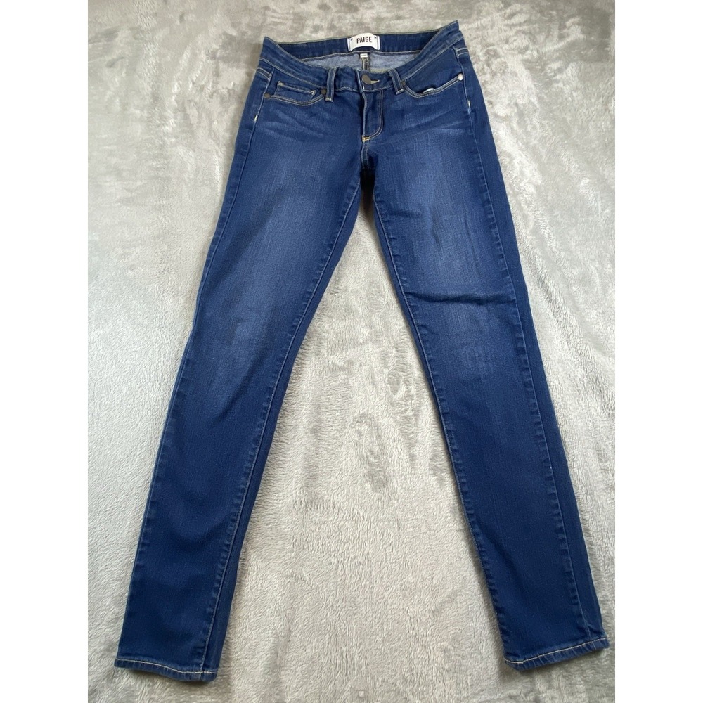 Paige Skyline Ankle Peg Women's Jeans Dark Wash Stretch Size 24
